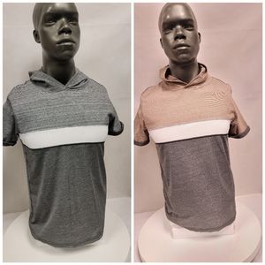2 short sleeve shirts with hood